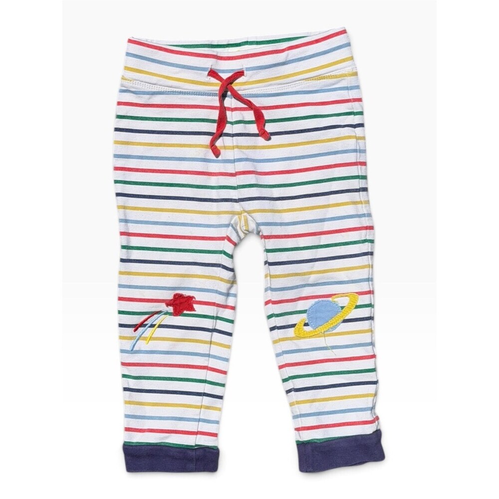 Baby Boden Jogger Pants 18-24M 92cm Rainbow Stripe Space Rocket Planet Playwear